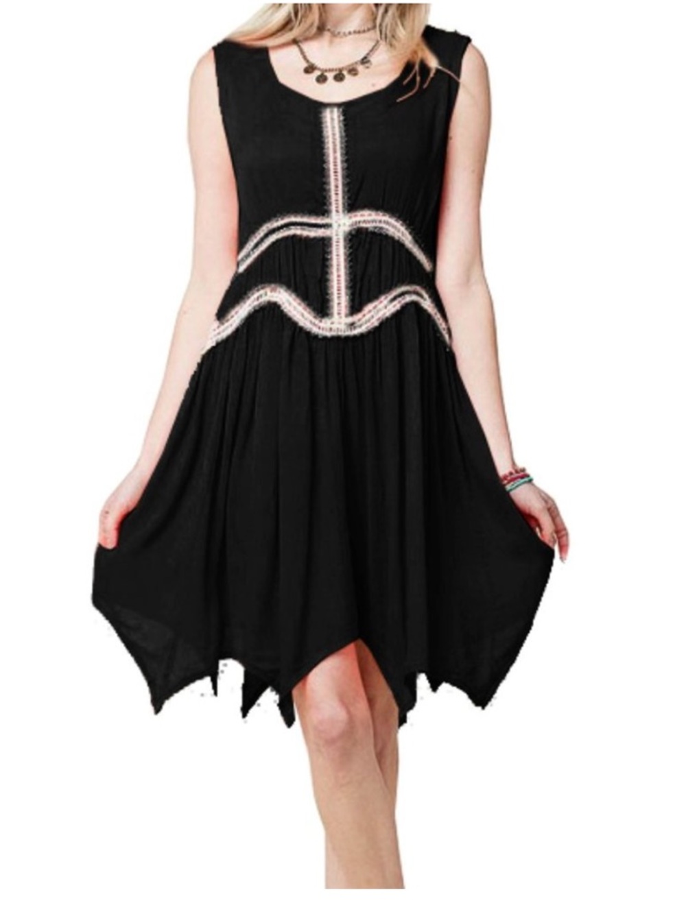 NWT Kori Crochet Lace Detail Dress - Black